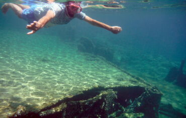Swimming over the WWII shipwreck near Ancient Phalasarna
