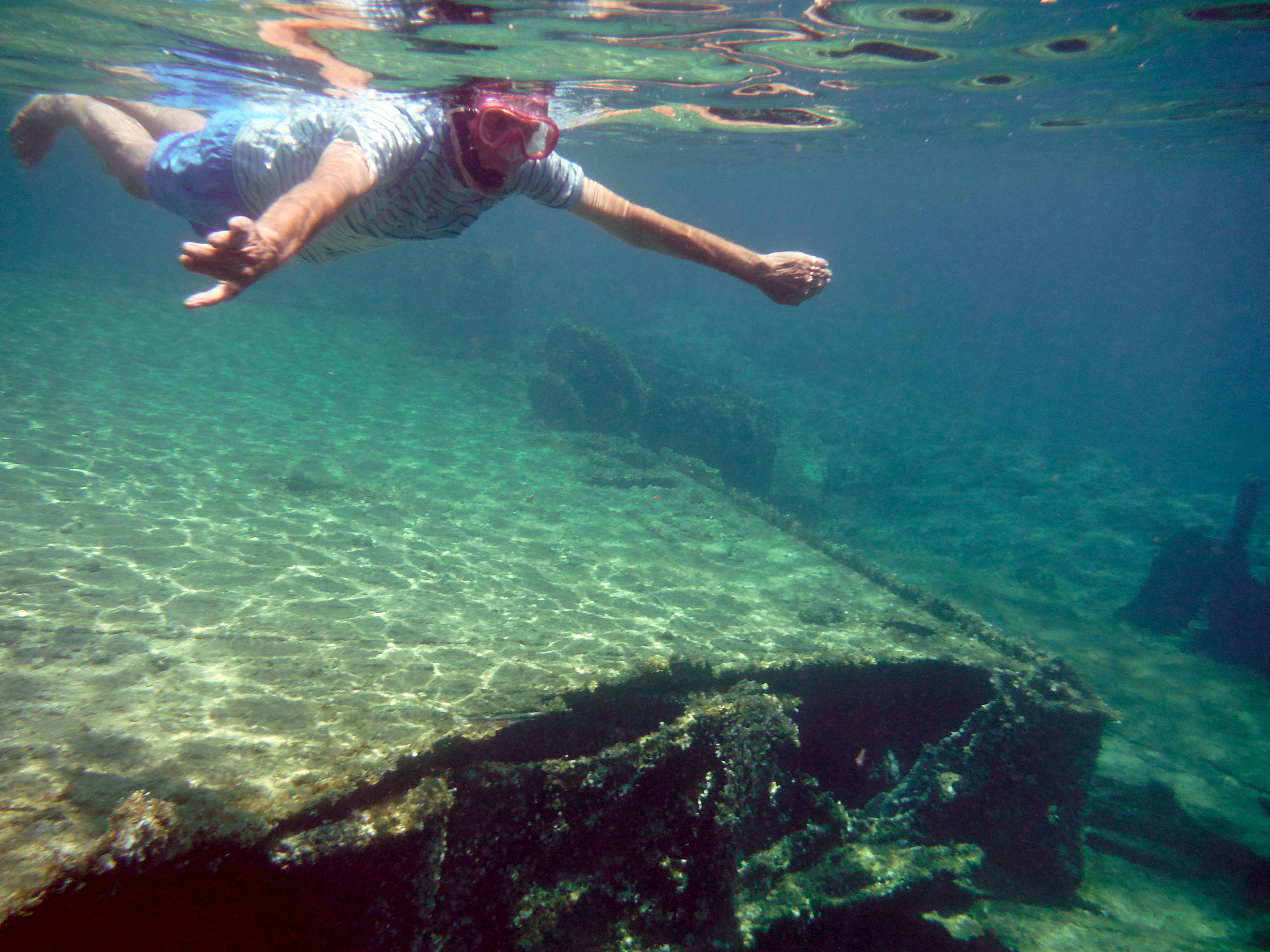 Swimming over the WWII shipwreck near Ancient Phalasarna